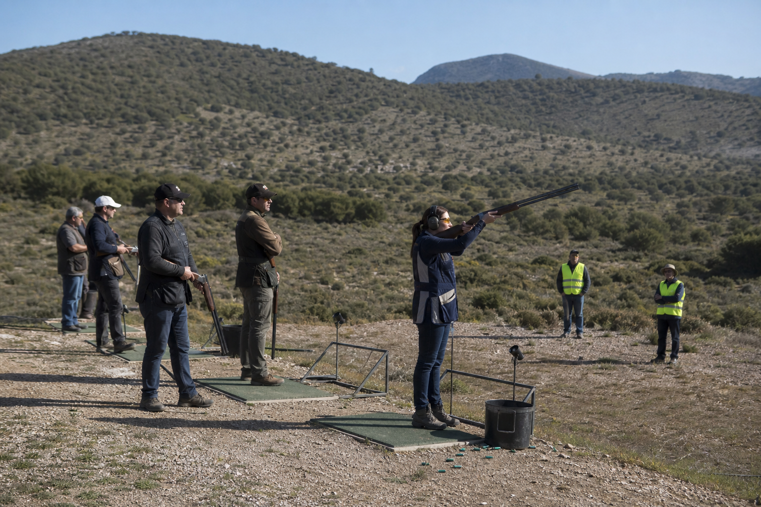 Recreación generada con IA de una tirada de plato organizada en un campo rural mediterráneo